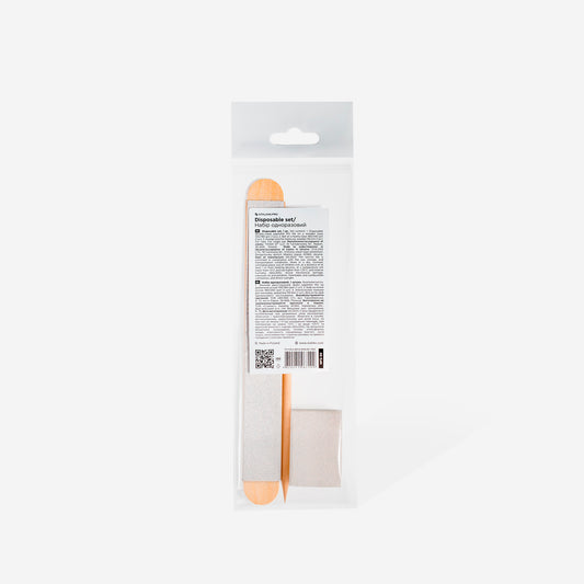 Disposable set EXPERT 30 (papmAm Mix on a wooden
base 100/180 grit, buff 180/240 grit, orange stick 110 mm)