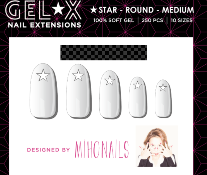 APRES GEL-X x PRESTO x MIHO NAILS Nail Tips STAR ROUND MEDIUM