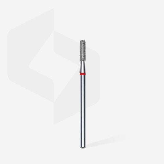Diamond nail drill bit rounded cylinder red EXPERT head diameter 2,3 mm / working part 8 mm