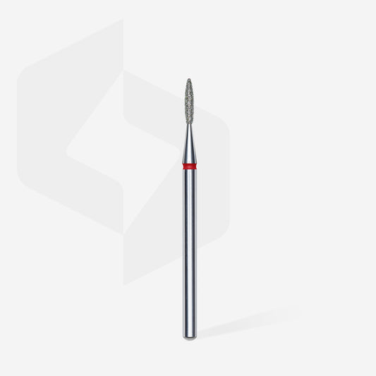 Diamond nail drill bit flame red EXPERT head diameter 1,6 mm / working part 8 mm