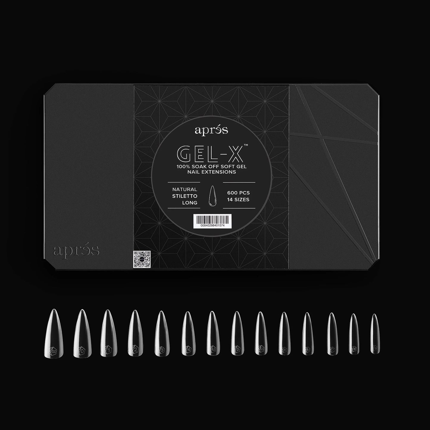 APRES GEL-X TIPS - NATURAL STILETTO LONG - Sets & Refills