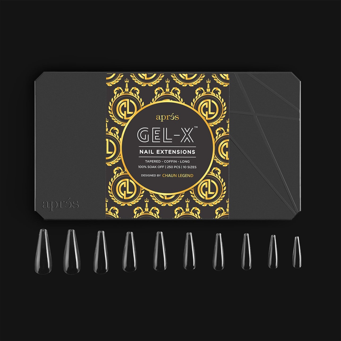 APRES GEL-X Tips - Chaun Legend  Sculpted Tapered Coffin Extra Long Sets and Refills